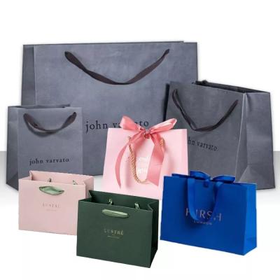 China Douane Gedrukt Document Tote Gift Bags Ribbon Handle voor Boutique Te koop