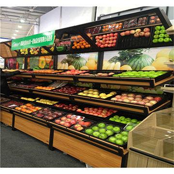 China Double Side Fruit And Vegetable Rack Retail Shop and Supermarket Convenient for sale