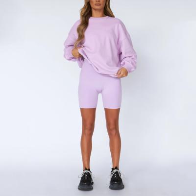 China QUICK DRY OEM Customized Simple Style Blank Fashion Loose Fit Fleece Fabric Comfortable Shorts Hoodies Set for sale