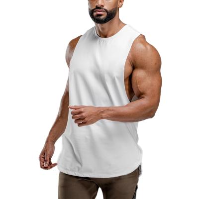 China Mesh Panel Custom Design Label Summer Gym Wear Back Men Tops Cotton Fitness Singlet Oversized Breathable Soft Tank Tops for sale