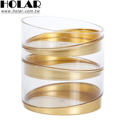 China Taiwan Made Gold Serving Snack [Holar] And Clear Stackable Snack Serving Tray For Christmas for sale