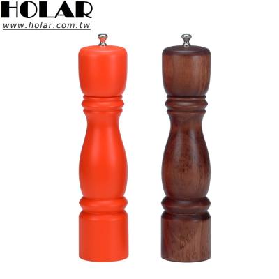 China [Holar] Viable Taiwan made new colorful wooden salt pepper grinder with adjustable rotor for sale