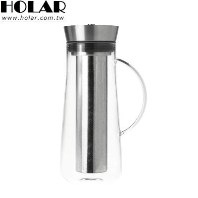 China WITH LID [Holar] Taiwan Made Airtight 1L Glass Iced Cold Brew Coffee Maker With Infuser for sale