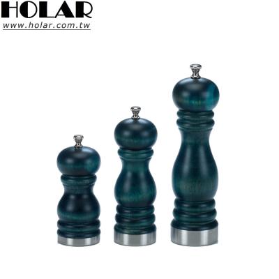 China [Holar] Viable Taiwan Made Mill Adjustable Ceramic Solid Green Wooden Retro Pepper Grinder for sale