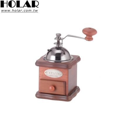 China Vintage [Holar] Taiwan Made Hand-slot Roller Coffee Grinder with Rubber Wood for sale