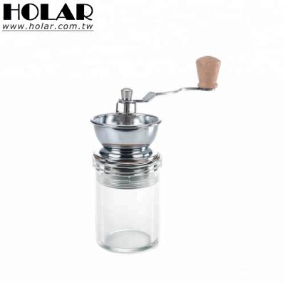 China Manual [Holar] Taiwan made conical manual coffee grinder with acrylic for sale