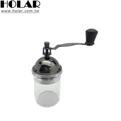 China [Holar] Portable Taiwan Made Crystal Clear Acrylic Body Hand Crank Coffee Grinder for sale