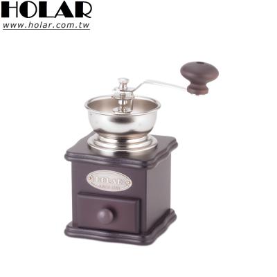 China Retro [Holar] Taiwan Made Hand-slot Roller Coffee Grinder with Rubber Wood for sale