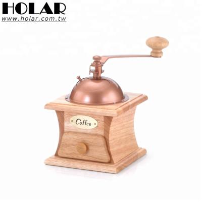 China Household [Holar] Taiwan Made Natural Wood Color Manual Burr Coffee Grinder for sale