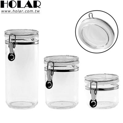 China Minimalist [Holar] Taiwan Made Clear Food Kitchen Canister Set With Airtight Flange Lids for sale