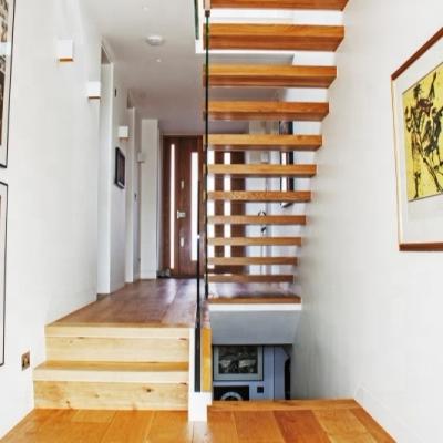 China Modern Home Decorative Indoor Solid Wood Stairs Floating Staircase Design for sale