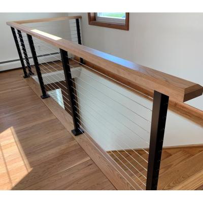 China Modern Single Beam Stair Baluster Railing System Mental Cable Railing for sale