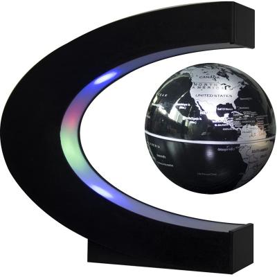 China Worldwide Fast Shipping Ready To Ship Trophy Products C Shape Magnetic Levitation Rotating Floating Globe With Light US EU AU UK Plug for sale