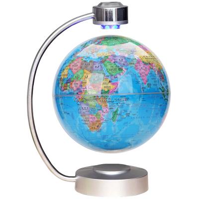 China Customized LED Illuminated World Map Earth Magnetic Floating Globe For Home Office Decor Metal Frame Base 8