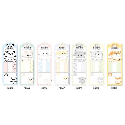 China Cute Animal Marker Paper Hot Sale Self Stick Memo Pad Kawaii Auto Stick Memo Pads Nekoni Memo Pads Sticky Note Pad for sale