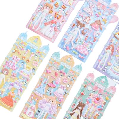 China Cartoon Nekoni Sticker Dress Up Girly Princess Stickers 3D Decal Kawaii Decor Cartoon Foam Stickers Puffy Stickers for sale