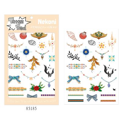 China Nekoni Temporary Tattoos Stickers Artwork Sticker Body Arm Fake Jewelry Tatoo Painting Girls For Water Transfer Tattoo for sale