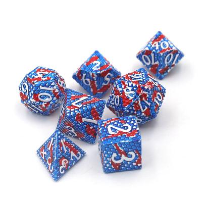 China D4 7 PCS Dragon Scale Metal Dies Set for Dungeons and Dragons D&D for sale