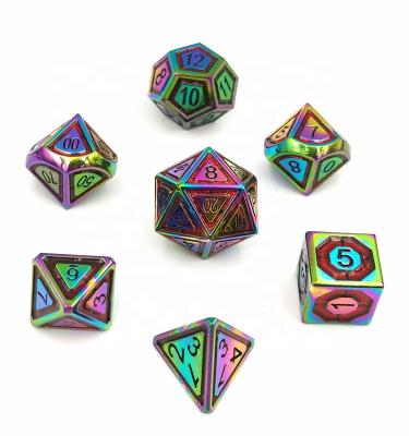 China Fashionable Factory Direct Professional Metal Dnd Custom Role Playing Dnd for Pathfinder Dungeons and Dragons 7pcs Die Set for sale