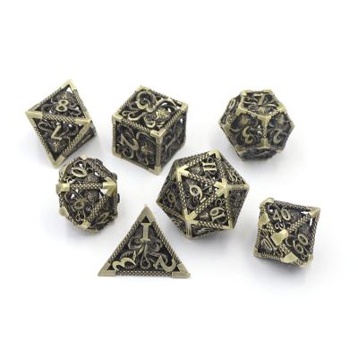 China Game Set Die Cut Makers Custom Metal Dnd Polyhedral Hollow Dies 7pc Set for sale