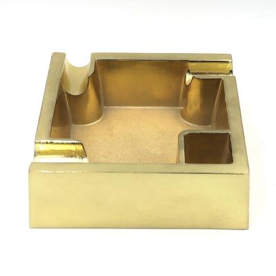 China Smokeless; Portable Luxury Custom Logo Printed Ceramic Square Golden Gift Personalized Ashtray. Factory wholesale metal ashtrays for sale