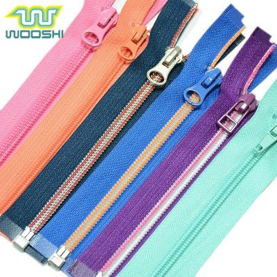 China Workable finished garment nylon zipper with semi automatic lock slider fashion nylon pants divider zipper for sweatshirt for sale