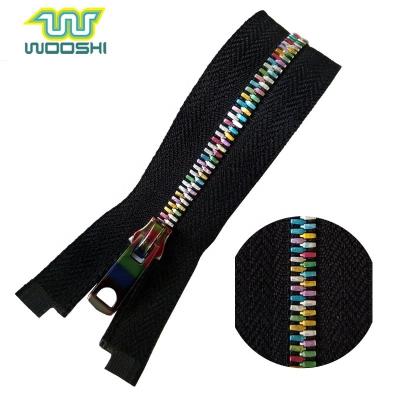 China Rainbow #5 Metal Teeth Zipper Special Colorful Long Chain Viable Metal Zipper Various Colors Zipper for Handbag and Garment for sale