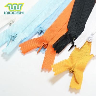 China Sustainable Garment Accessories High Quality 3# Invisible Lace Nylon Coil Zipper For Dress for sale