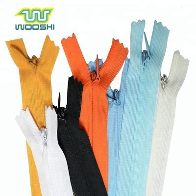 China Automatic Lock 3# Nylon Lace Tape Coil Invisible Zippers With Zipper Puller Metal for sale