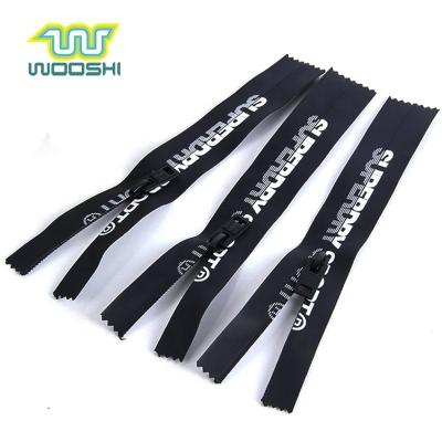 China Custom Printed Durable Garment Accessories 3# 5# 7# Water Proof Zipper Puller Nylon Waterproof Zipper Printed for sale