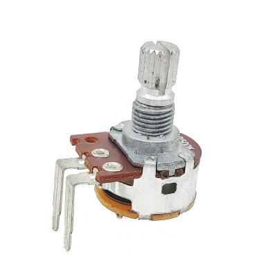 China PC pins R1610S 16mm potentiometer 2 pins b500k power amplifier, audio and household appliances turn single connection potentiometer for sale