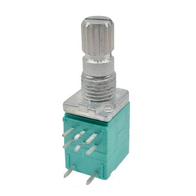 China PC Terminals 9mm Small Size With Horizontal Switch Type PCB Plug-in Panel Rotary Potentiometer for sale