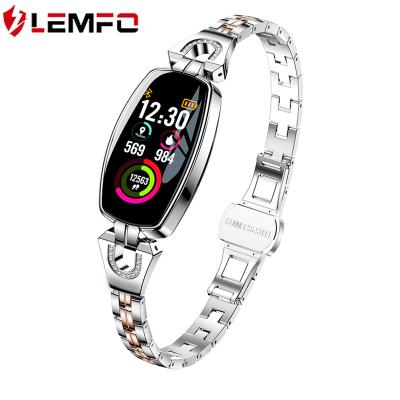 China LEMFO H8 Touch Screen Gold Bracelets Jewelry Health Monitoring Heart Rate Stainless Steel Women Watch for sale