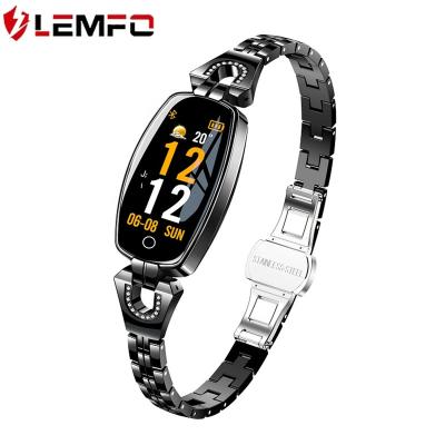 China LEMFO H8 Touch Screen Wristbands and Charms Gold Stainless Steel Jewelry Wristband Smart Watch for Women Ladies Girls for sale