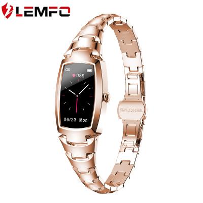 China New Arrival 2021 Auto Date LEMFO H8PRO 1.08 Inch BLE5.1 Metal Health Monitor Smart Watch For Women Lady For Gift for sale