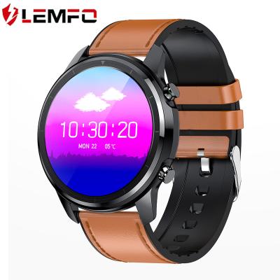 China LEMFO LF26 Touch Screen ODM CE Rohs Wrist Strap Leather Strap Steel Heart Rate Smart Watch For Men With Timer for sale