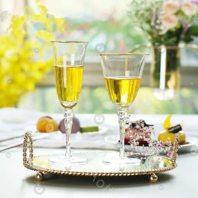 China Factory Wedding Gold Rim Beaded Design Stemmed Events Wine Glass Set/Modern Gold/Silver Custom Custom Made Wine Glass Set for sale