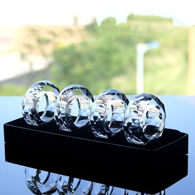 China Wedding Decoration Elegant Viable Crystal Glass Napkin Ring and Holder for sale