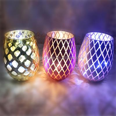 China Home Elegant Votive Glass Cup Tealight Wholesale Decoration Glass Candle Holder for Decoration for sale