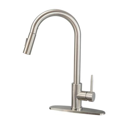 China Contemporary 304 Kitchen Faucet Filigree Stainless Steel 360 Flexible Pull Down Sprayer Kitchen Sink Mixer Taps for sale