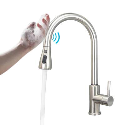 China Smart Sensor Faucet Sense Faucet Maker Touch Stainless Steel Pull Out Sensor Induction Kitchen Sink Faucets for sale