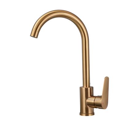 China Sense Faucets Wholesale High Quality Luxury Rose Gold Kitchen Faucet Taps 360 Rotation Stainless Steel Kitchen Sink Faucets for sale