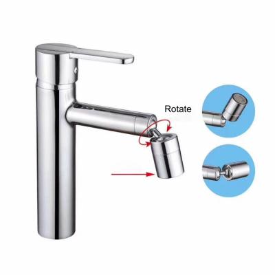 China Modern Luxury Polishing Chrome Brass Basin Faucets 720 Rotate Sprayer Universal Master Bathroom Pull Down Faucets for sale