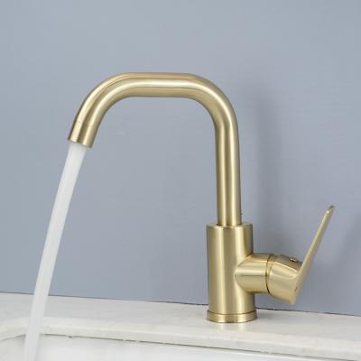 China Metered Mini Bar Taps Modern Sink Faucet Single Handle Brushed Gold Bathroom Toilet Faucet Basin Sink Faucet Bar Vanity Mixer Tap Small RV for sale