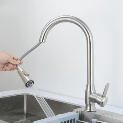 China Sense Faucets Manufacturers 304 Stainless Steel Kitchen Faucet Pull Out Sprayer Kitchen Faucets Pull Down Faucet Kitchen Faucet for sale