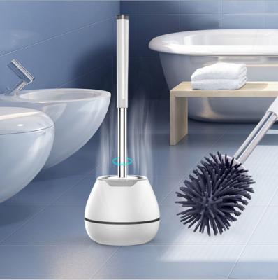 China 2021 Modern New Popular Silicone Toilet Cleaning Kits With Brush TPR Silicone Toilet Brush And Holder Bathroom Toilet Brush Holder for sale