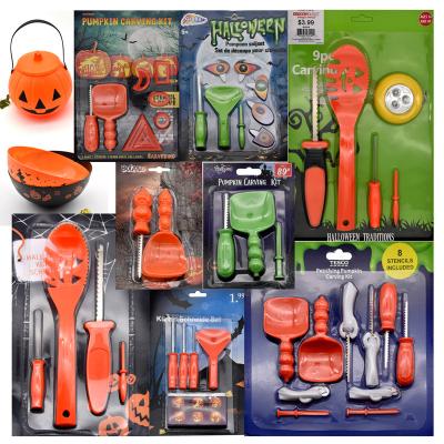 China Wholesale PP/ABS/304 Stainless Steel Factory New Arrival Halloween Decoration Pumpkin Carving Tools for sale