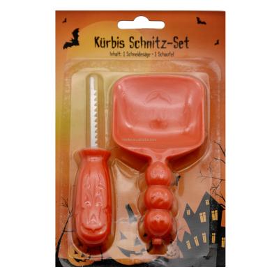 China ABS / 304 Stainless Steel Plastic Halloween Gift Pumpkin Carving Tool Kit for sale