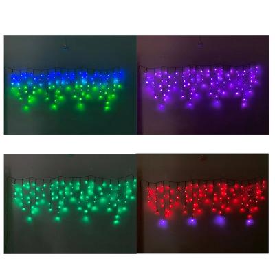 China 220v Decoration Christmas Lights Icicle 10m 100 LED Outdoor Christmas Windows Curtain String Light Unconnectable for sale