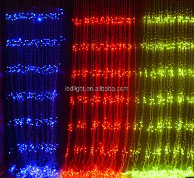 China Garden Black PVC Cable LED Cascading Curtain Light String, LED Wedding Decoration Lights. for sale